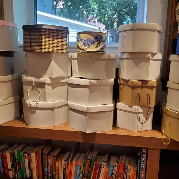 Olive felt small brim boater women's hat - Picture 3 of 3